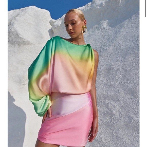 Baobab Collection Dresses & Skirts - Baobab Collection Gradient Dress - Green, Yellow, Pink